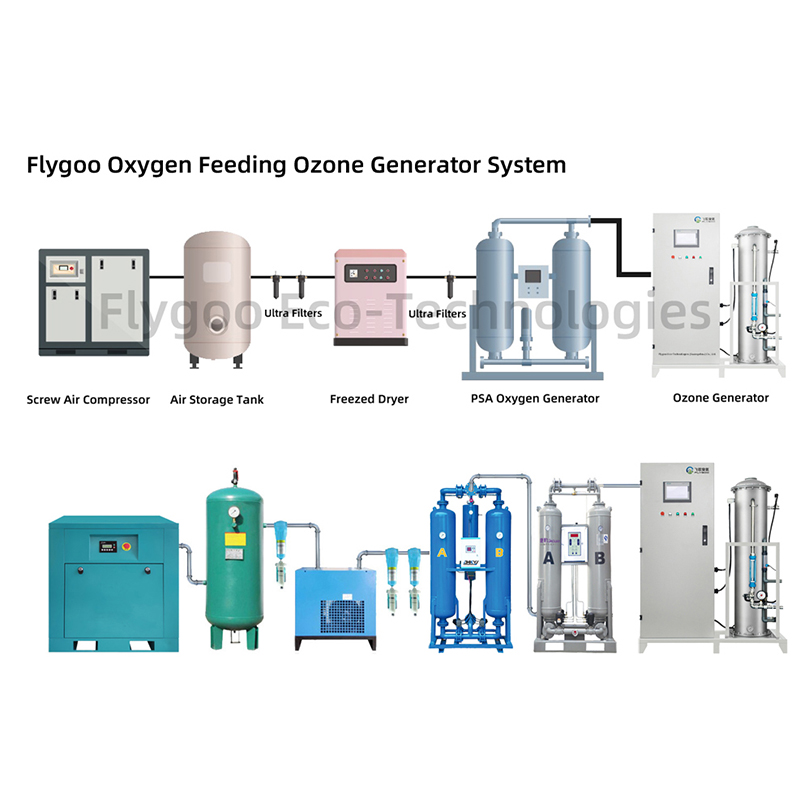 Flygoo 400g 500g 1kg 2kg Generador de ozono industrial con descarga Corona para tratamiento de agua