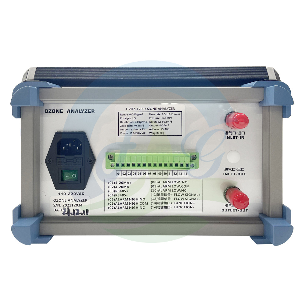 Pantalla táctil 0-300gNm3 Analizador de gas ozono Monitor de concentración O3 para generador de ozono