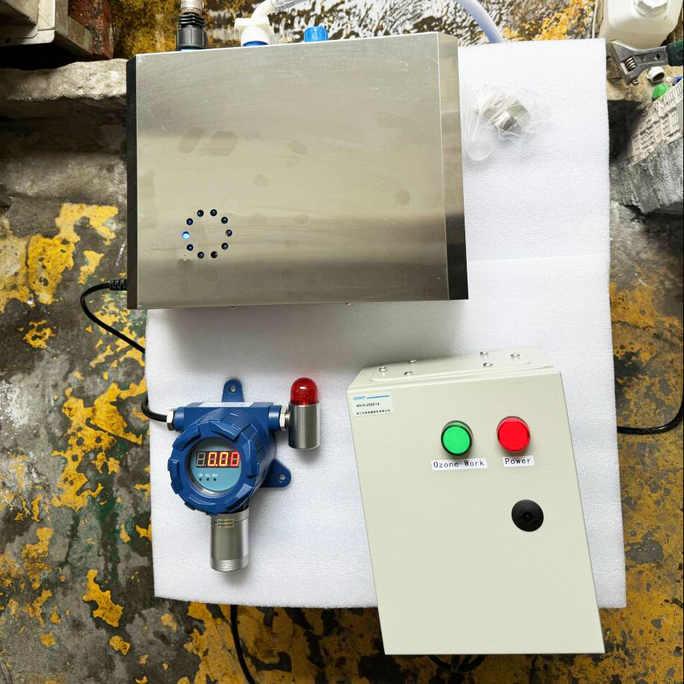 Detector de gas de ozono en línea fijo Flygoo 0-10ppm con salida de señal