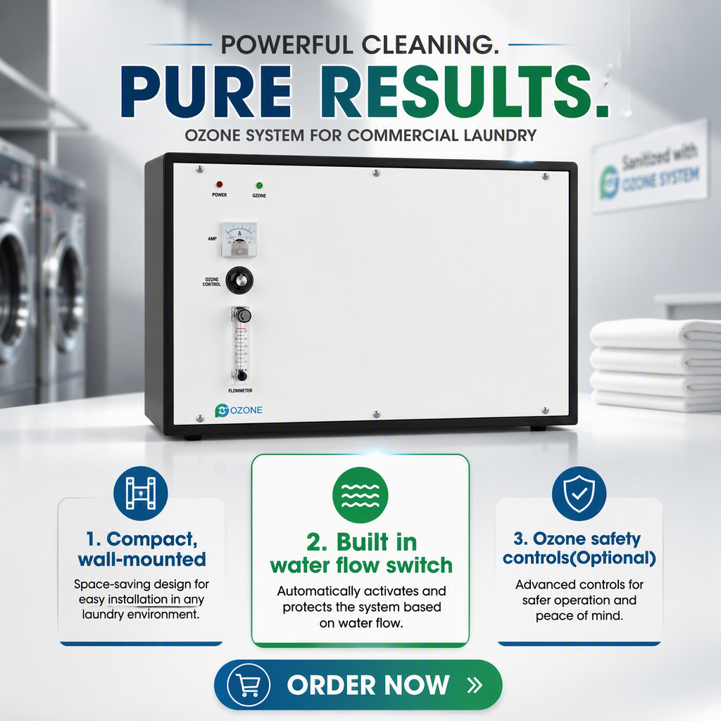 FLYGOO OzonLaundry Sistema de agua ecológico Lavandería Generador de ozono para uso comercial hotelero